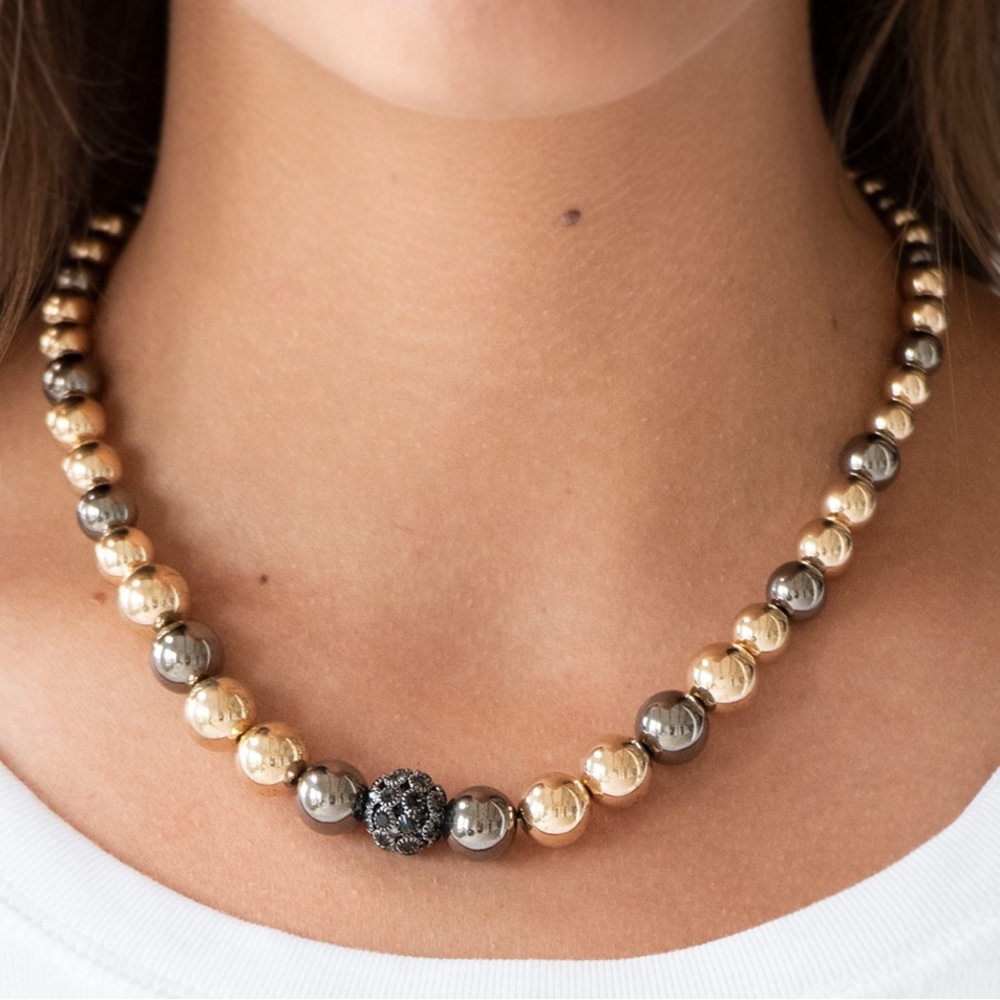 NWT Brown & Grey Pear Necklaces & Earrings Set - Picture 1 of 4